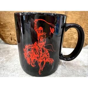 VTG Advertising Marlboro Man Coffee Tea Mug Cup Cowboy Bronco Cigarette Black